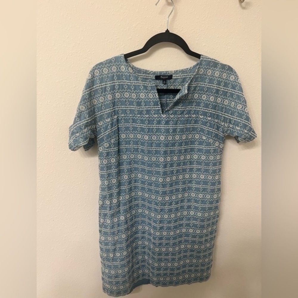 Madewell Blue and White Mini Dress